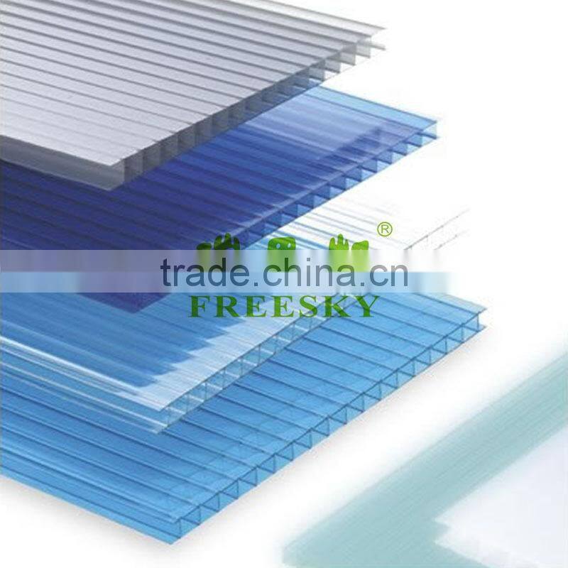 100% virgin ten years guarteen polycarbonate hollow sheet