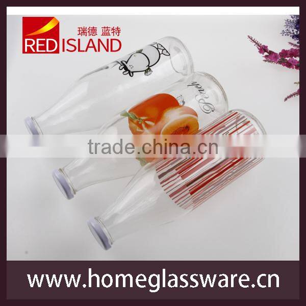 1L Vintage different patterns Glass Milk Bottles