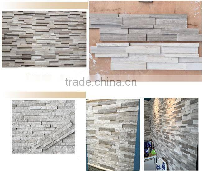 White wood marble stacked stone