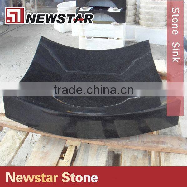 Newstar cheap price polished black stone sink