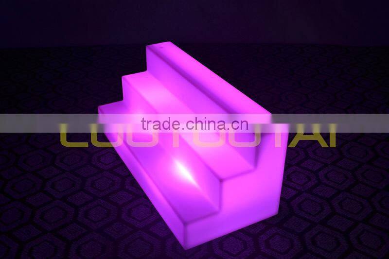 Unbroken high quality PE LED light up wine Holder/strong plastic wine display/bar furniture LTT-SF05A