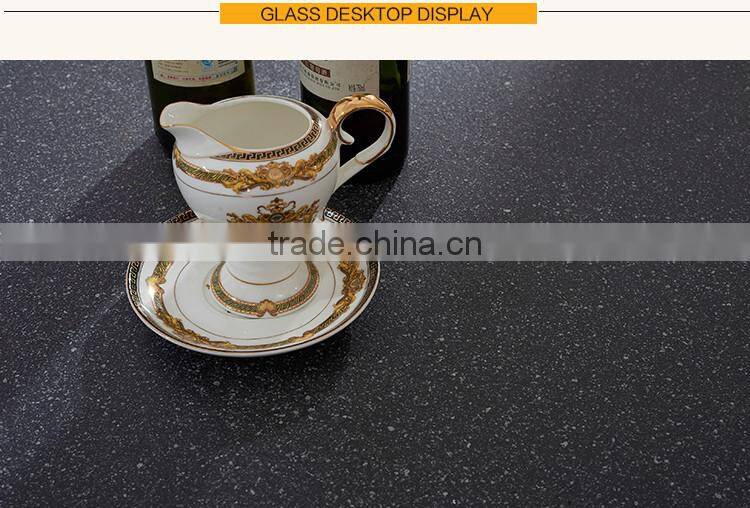 TH404 Black round marble stainless steel modern dining table