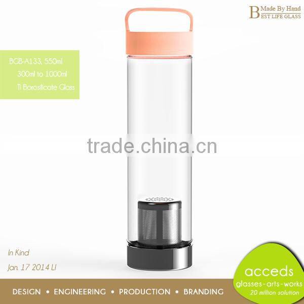 Wholesale Custom Unique Design Tea Glass Bottle