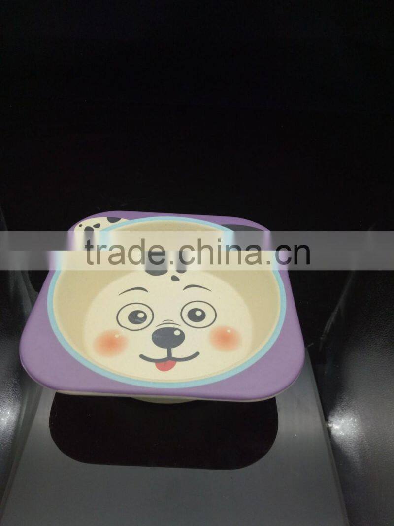 factoy printing bidegradable bamboo fibre kid's dinnerware set