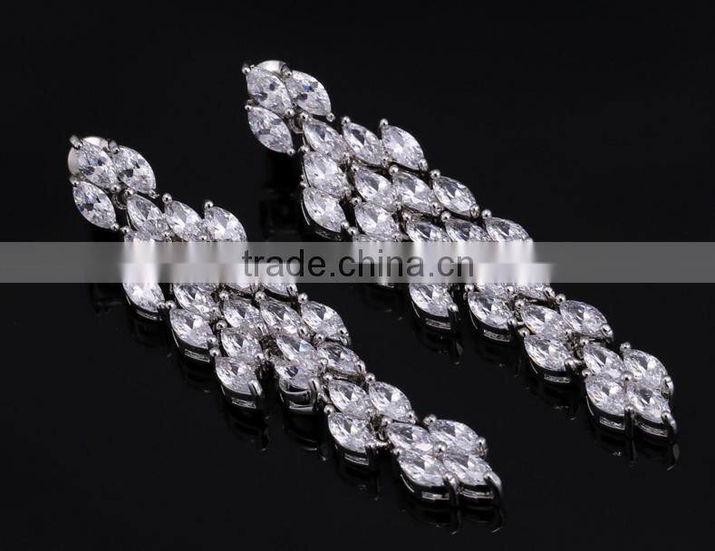 Wholesale Stock Small Order Fashion Women long Style Garland Zircon Earrings