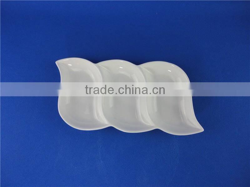 plates porcelain different shapes white