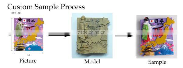 3D custom lovely Japanese girl round resin fridge magnets