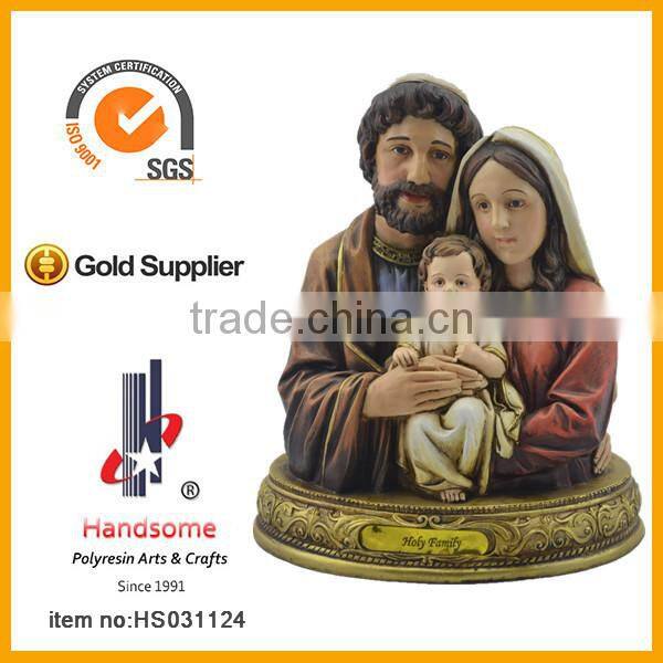 new design for 2014 10'' holy family wood-like resin