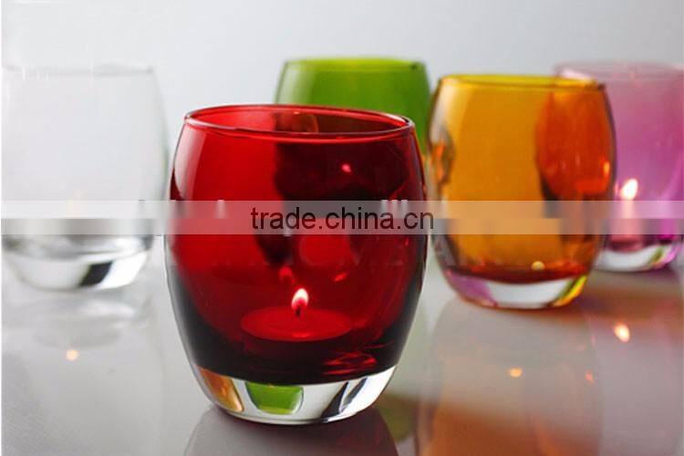 egg shape colored glass candle cup for chandeliers