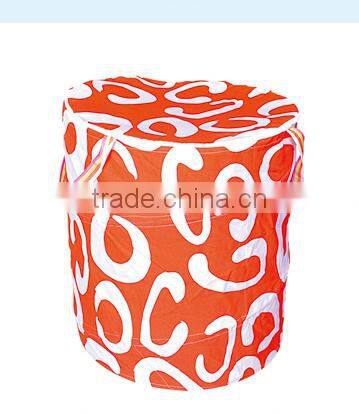 Mesh Pop Open Laundry Hamper with Handles,Orange