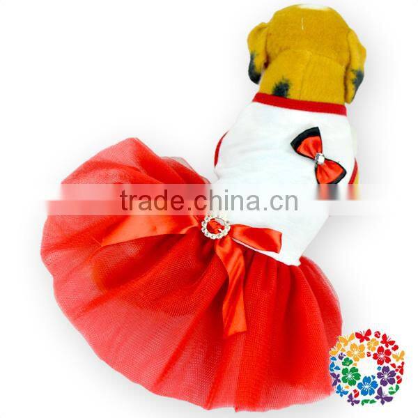 Red New Style Pet Dog Coat Wholesale Supply Dog Tutu Dress Hot Sale Clothes Vogue Pretty Pet Dog Dress