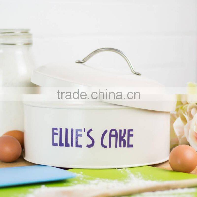 New Kitchen Attractive Printing Airtight Metal Cake Tin Jar Storage Bin