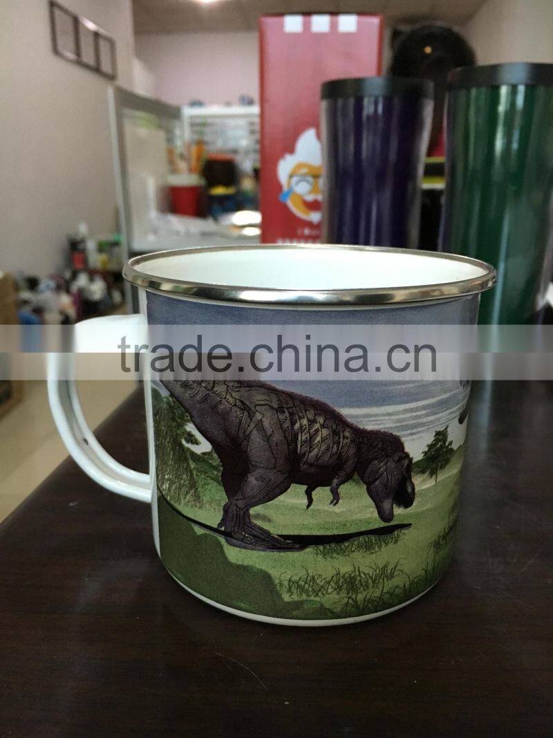 2017 souvenir gift color changing enamel mug with OEM
