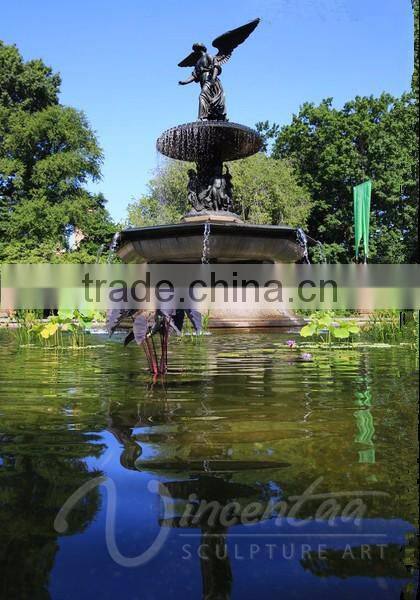 Outdoor large decoration metal crafts bronze angel statue garden fountain for sale