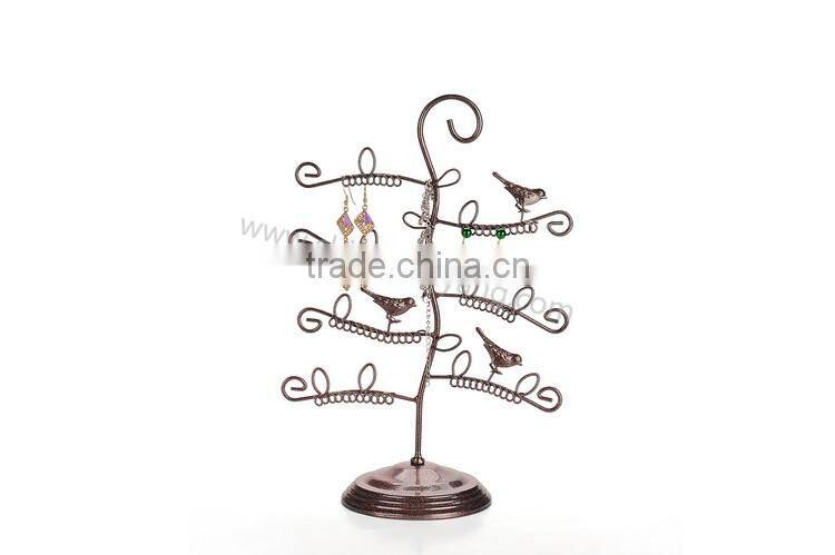 Metal display stand for jewelry bird earrings holder