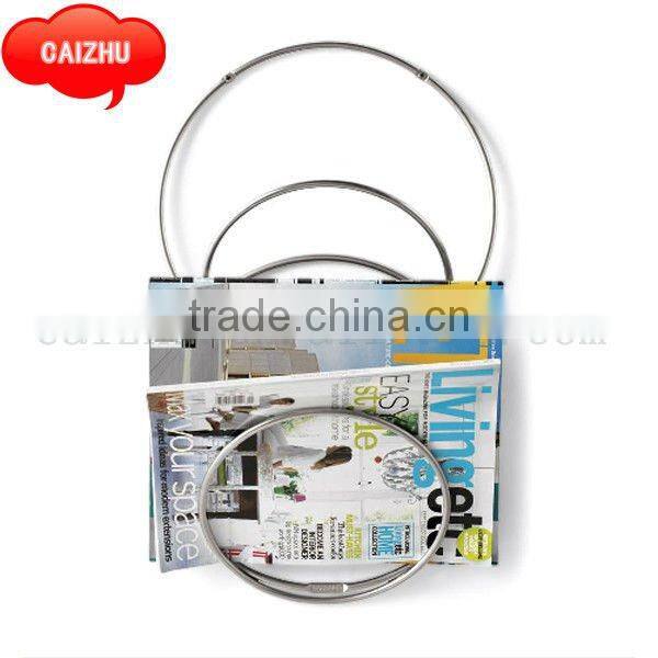 Chrome Wire Wall Mounted Magazine Rack