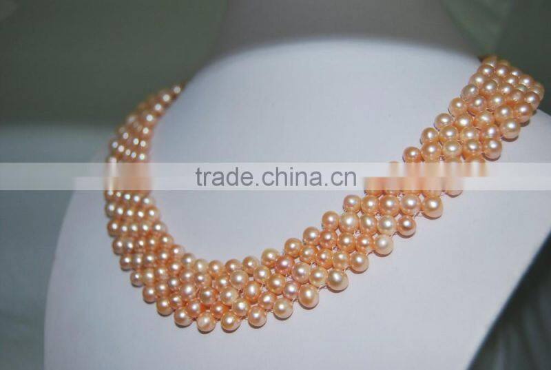 4-5mm Freshwater Pearls Necklace with Bracelet Jewelry Set