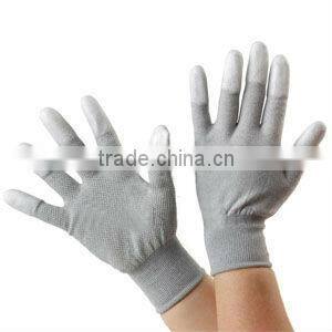 White PU white nylon inspection gloves