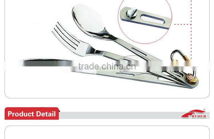 Stainless Steel 304 three-piece dinnerware Camping Cutlery