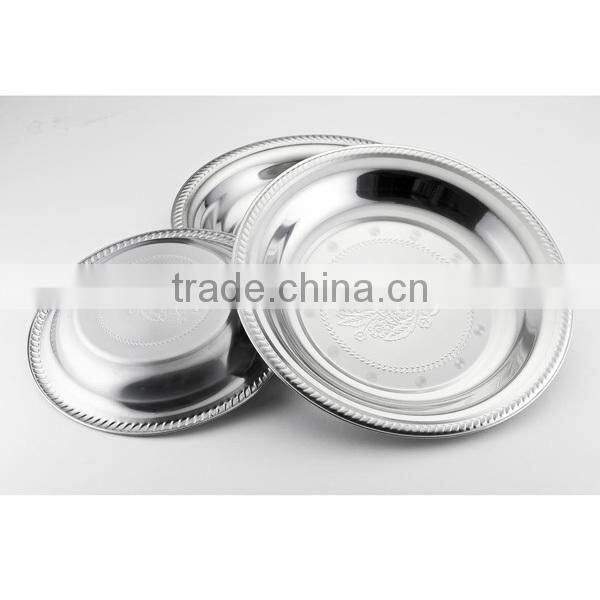 Stalinless Steel Serving Tray Round Tray in K-Gols Color