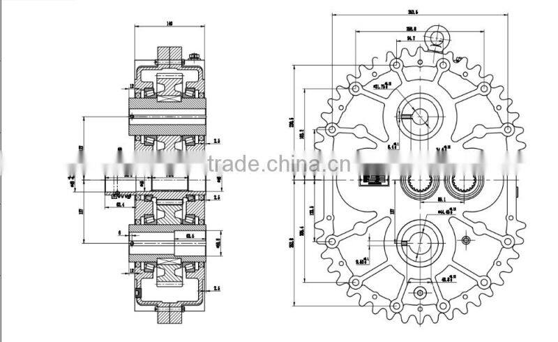 1.84:1 ratio gearbox for conveyor