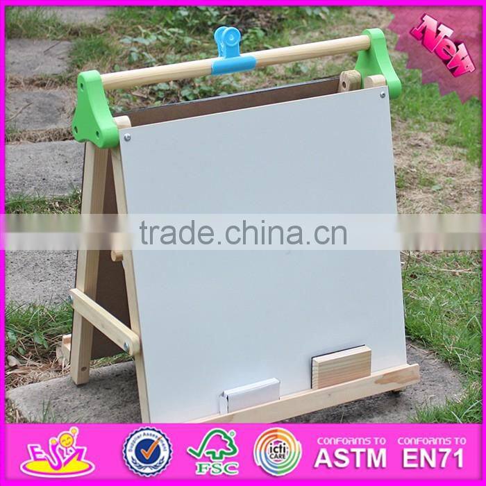 2016 new design double-sided wooden kids chalkboard easel W12B105