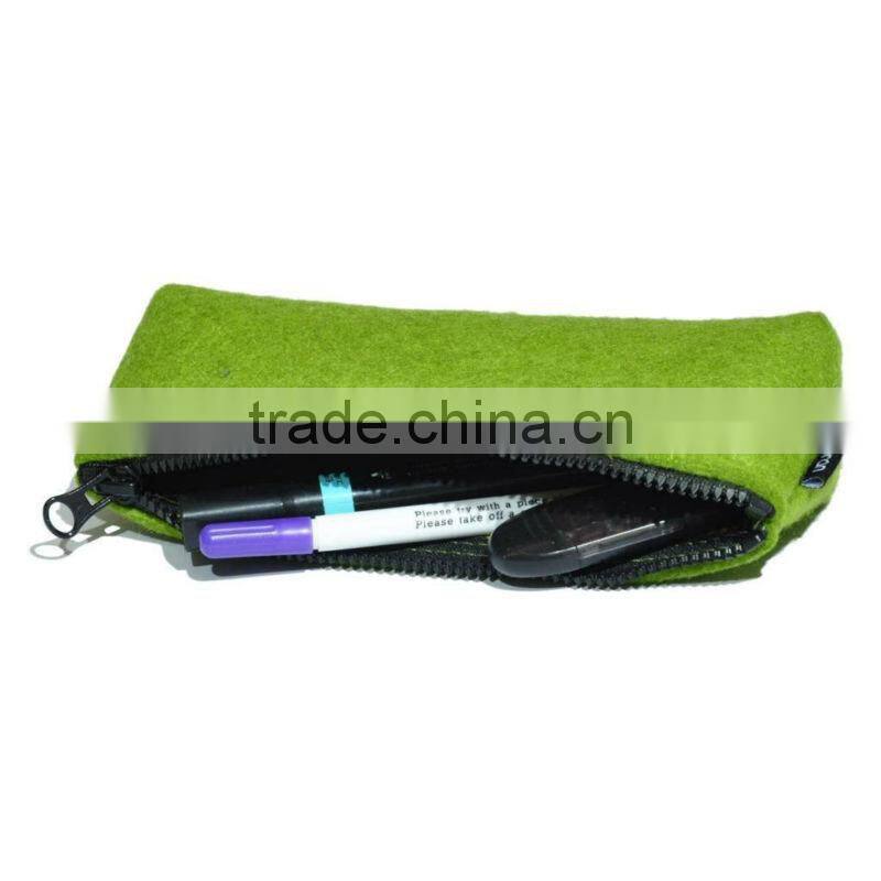 Suoran Wool Felt Pen Case Simple Camber Pencil Storage Bag Cosmetic Bag (7.9X2.8X1.8) - Gray(TM-FT006)