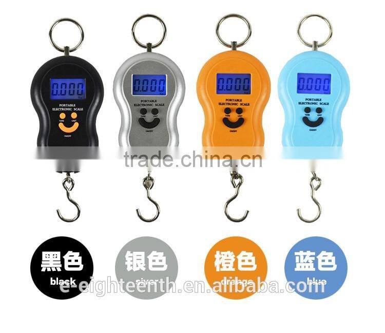 2016 new arrival hot sale 40Kg/10g Portable LCD Display Electronic Hook Scales