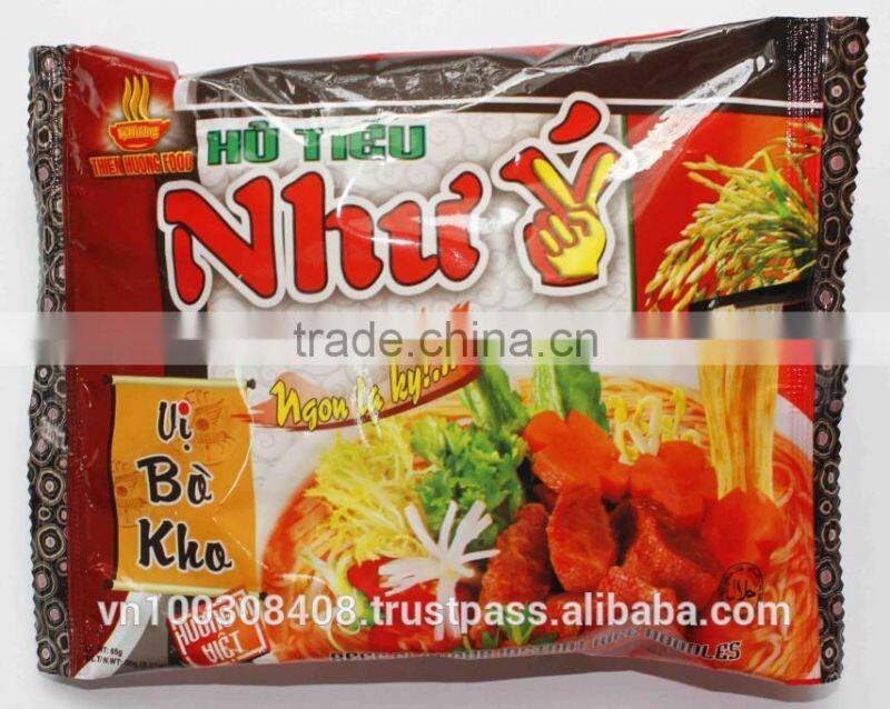 Beef, Chicken flavour Instant Rice Noodles "Hu Tieu " Vietnamese, VI HUONG BRAND