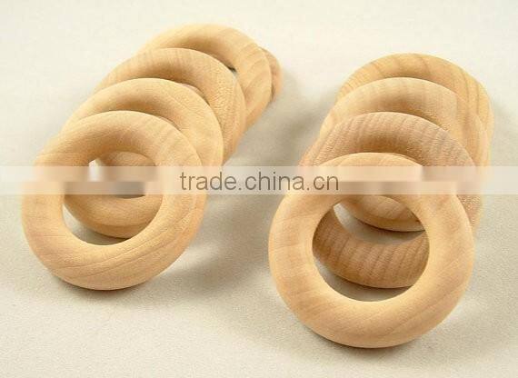 unfinished natural wooden teething rings