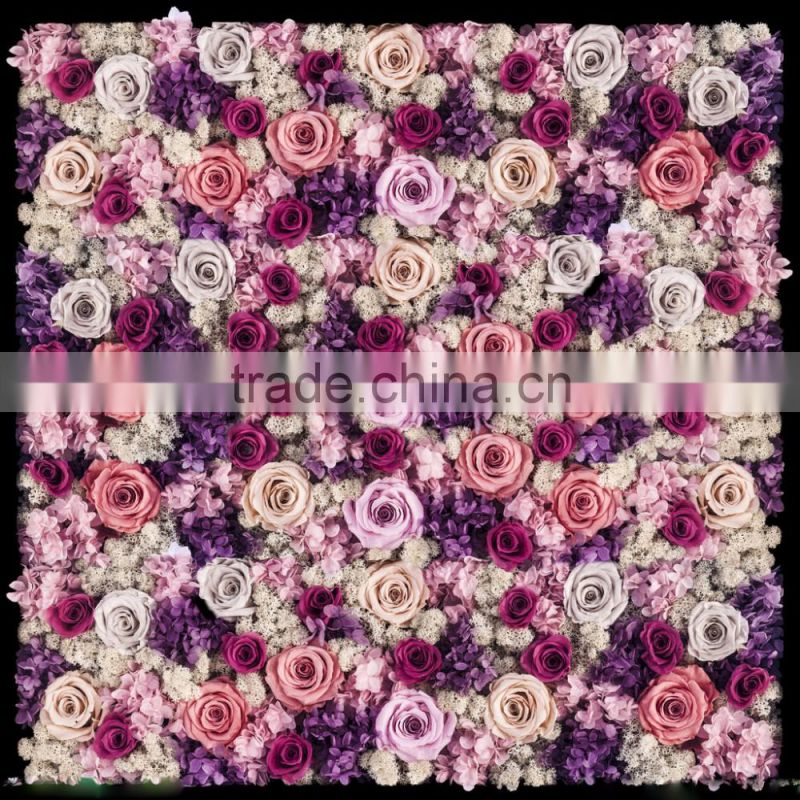 2016 New wedding decoration backdrop pink color artificial flower wall