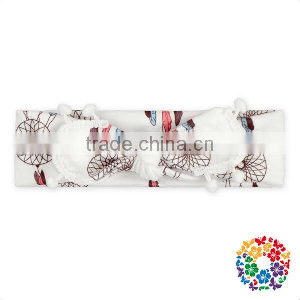 Watermelon Pattern Baby Headband Cute Bow With Pom Pom Hairbands Girls Hair Accessories