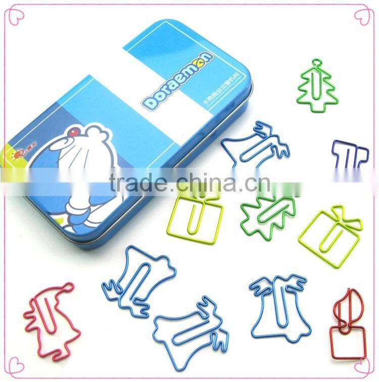 Advertising tin box OEM shape metal wire paper clips