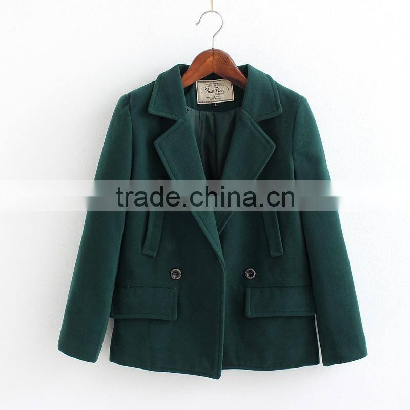 Wool & Blends coats parka outerwear Winter solid long-sleeved thick woolen women winter coat