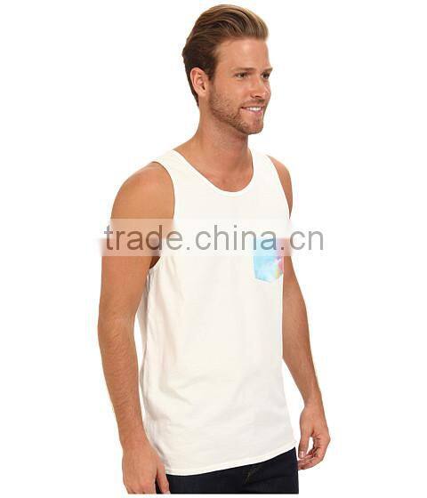 Custom Mens Sports Cotton Wholesale Plain White Tank Top
