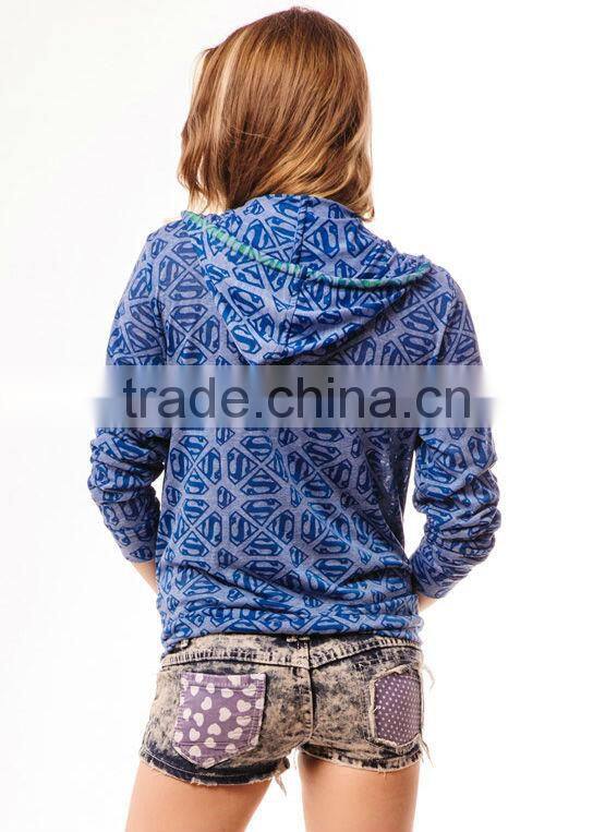 Wholesale OEM new fashion custom high quality long sleeve zipper blank camo hoodie sweatshirt for women