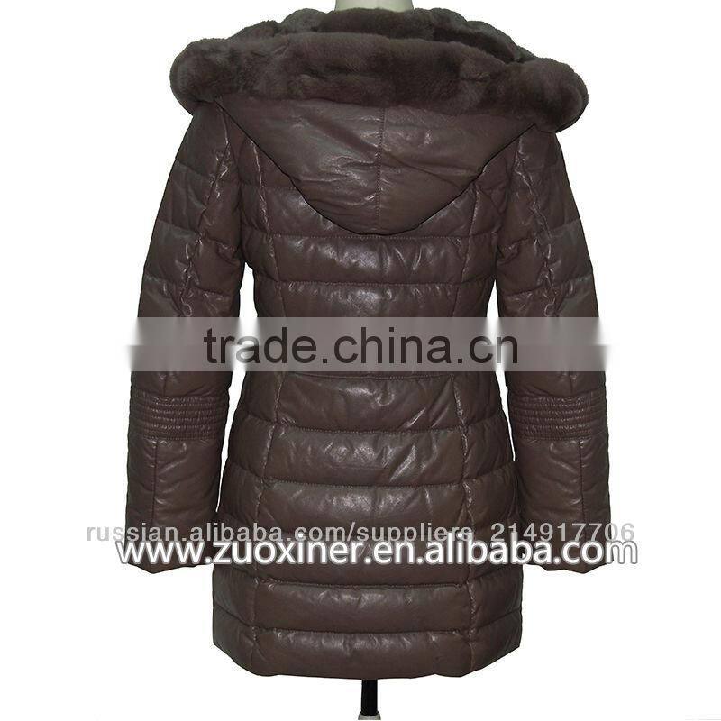 2014 the newest women long winter down coat with fur hood