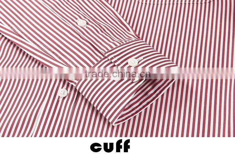 SZXX Tops Wholesale Red Stripe Mens Long Sleeve Casual Shirts