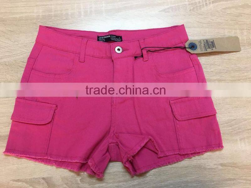GZY New Model Pink Girl 's Short Jeans Stock 2017