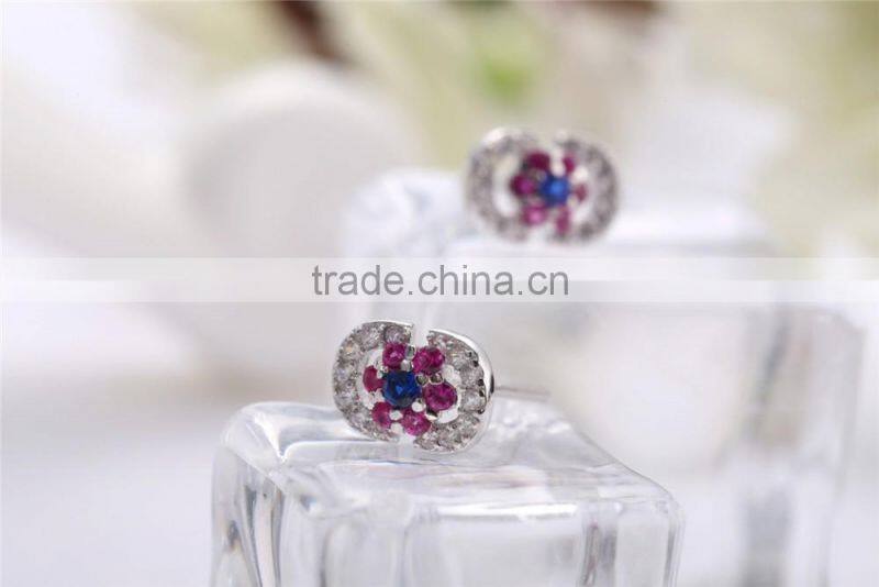 Wholesale Price 925 Sterling Silver double D Earrings Fashion Jewelry Elegent Earrings For Women