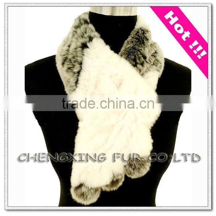 CX-S-18G Fashion Warm Ladies Dyed Fur Rex Rabbit Fur Square Scarf Wholesale