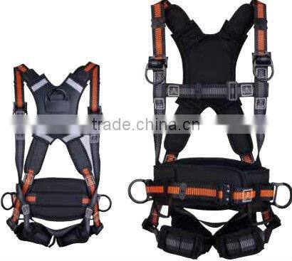 Fall arrest set invluding harness and energy absorber