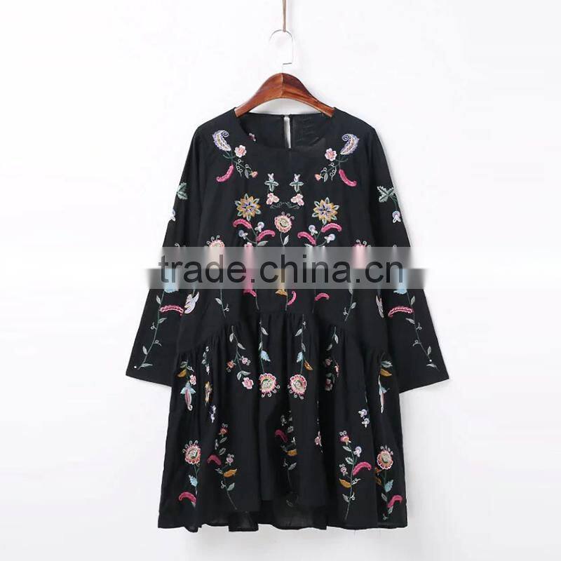 Maxnegio latest embroidery plus size flower girl cute casual dress