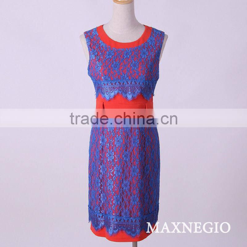 Top violet color fashion summer ladies simple fashion dress