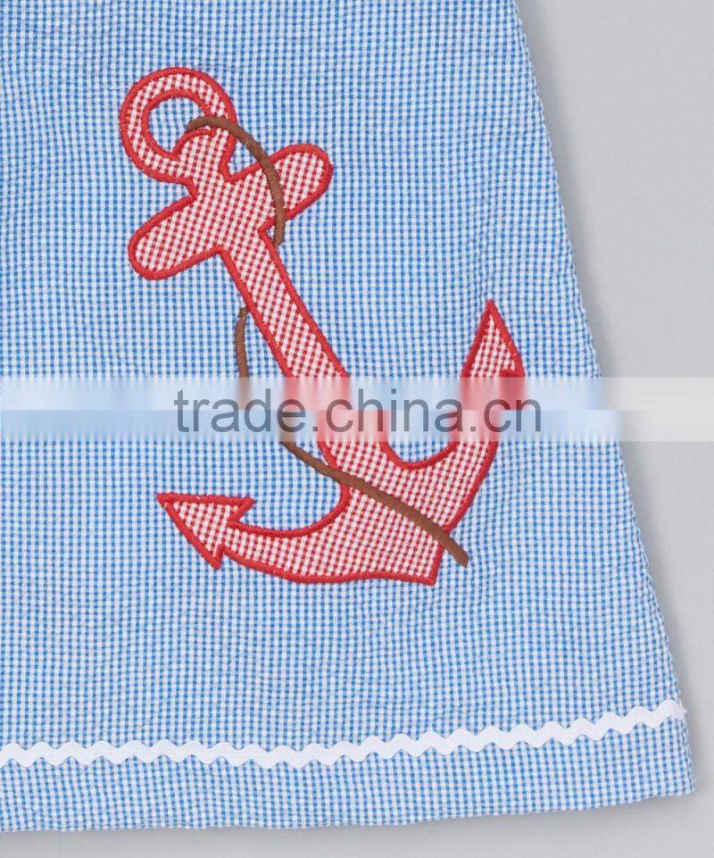 2017 New design fashion baby clothes boutique popular style short sleeve dress summer wear baby girl dresses