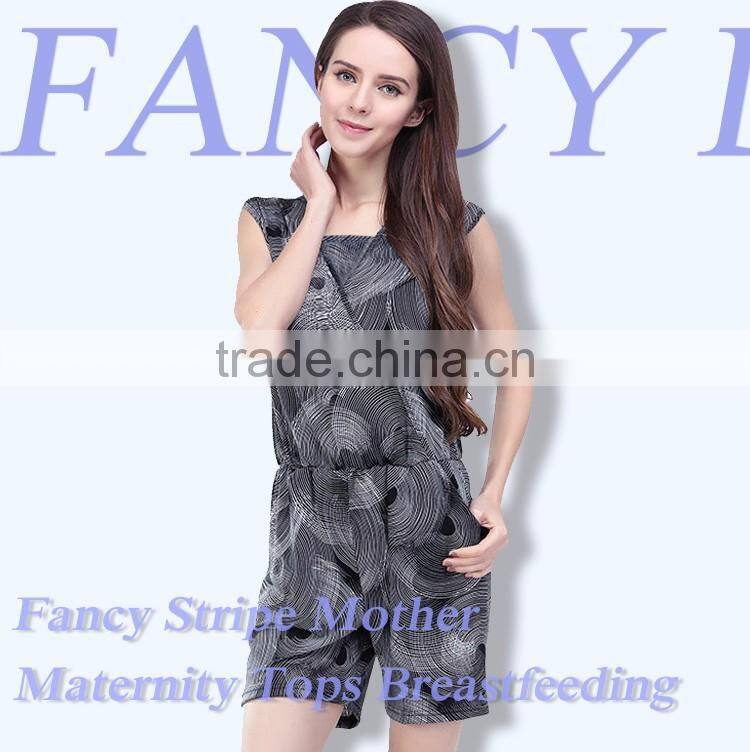 Leisure Maternity Summer Outlet Atheleisure Nursing Clothing Hide Breastfeeding Opening Clothes