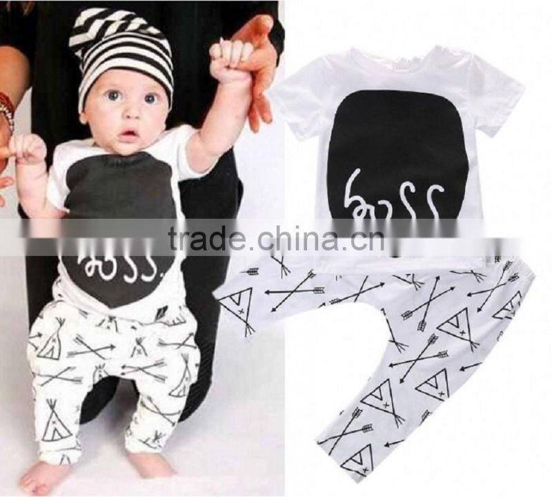 Autumn Children Wear Boys Latest Dress Style Cheap Baby Clothes Set