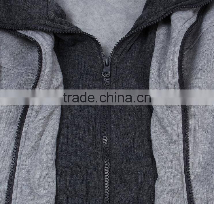 Wholesale zipper up Men Plain hoodies