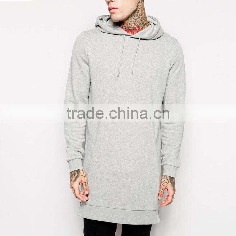 Men Fashion Side Zip To Hem Design Fleece Pullover Men Hoodies And Sweatshirts Long Shirt Clothing Men