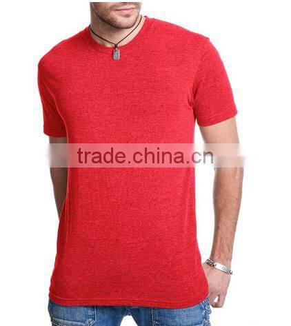 Men Triblend 50% polyester 38% cotton 12% rayon Fitness t shirt
